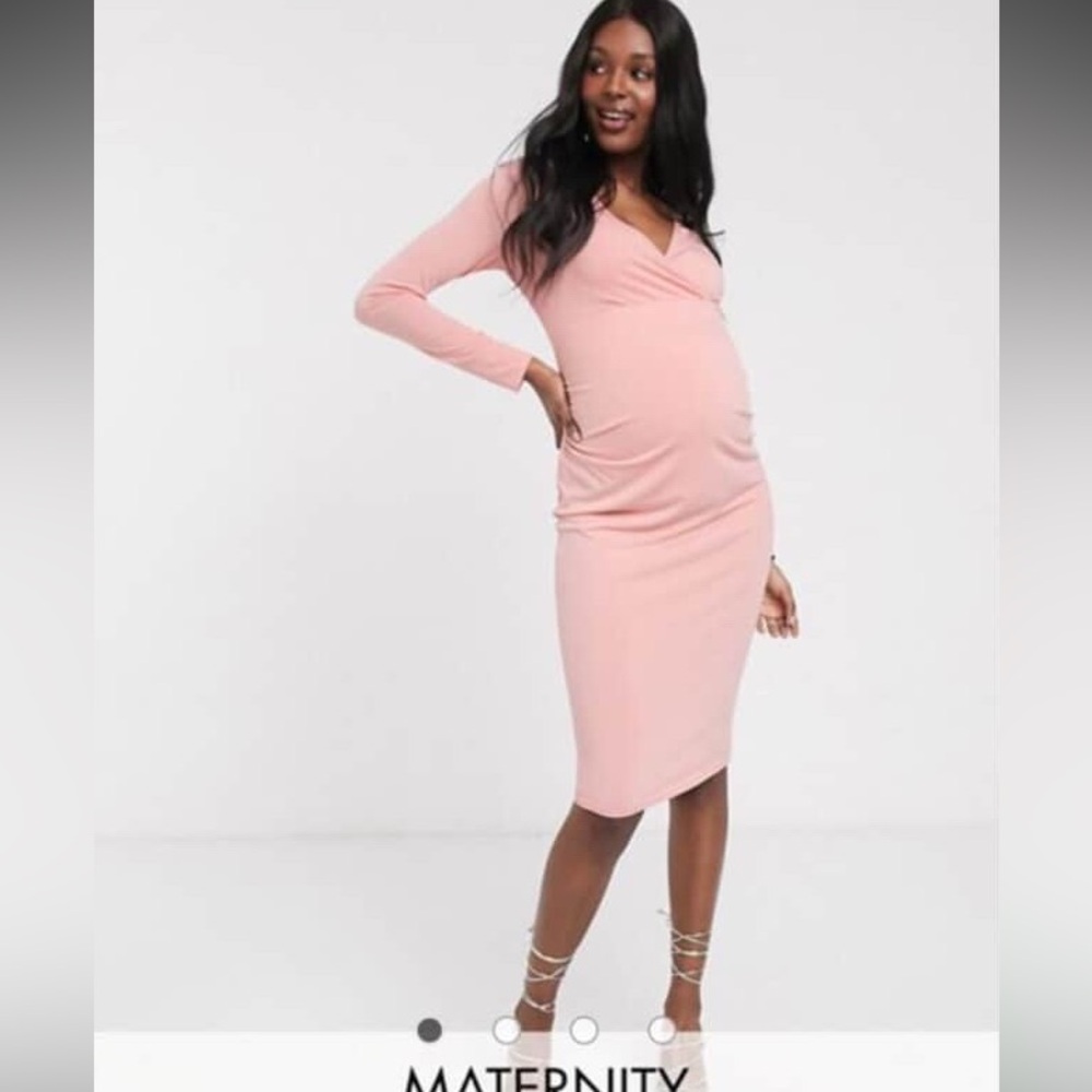 NEW Blume London Maternity Peach Long Sleeve Dress